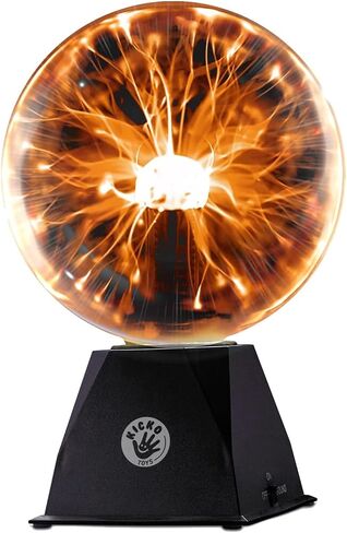 Kicko 7-Inch Orange Plasma Ball Touch Sensitive, Nebula Thunder Lightning Plug-in Plasma Globe, Crystal Ball for Parties, Science Decorations, Props, Light Up Ball for Kids, Bedroom Decor, Home in Saudi Arabia