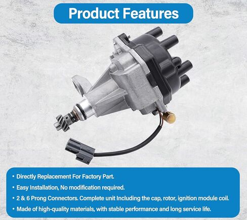 Ignition Distributor with Cap & Rotor Compatible for Nissan Pathfinder Frontier Xterra Quest Infiniti QX4 Mercury Villager 3.3L V6, Repalces# 22100-1W601, 22100-1W600 in Saudi Arabia