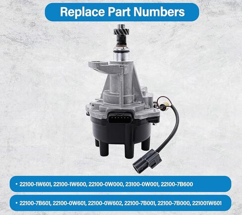 Ignition Distributor with Cap & Rotor Compatible for Nissan Pathfinder Frontier Xterra Quest Infiniti QX4 Mercury Villager 3.3L V6, Repalces# 22100-1W601, 22100-1W600 in Saudi Arabia