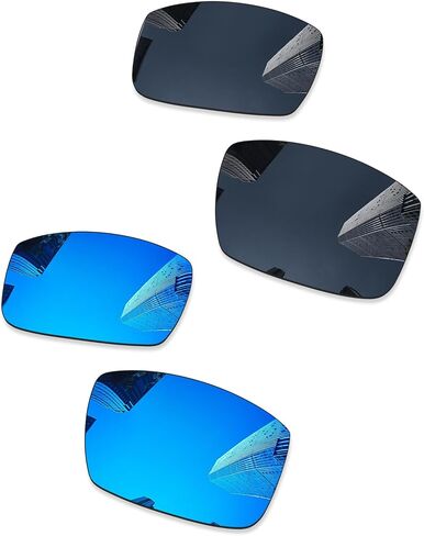 Ploarized Replacement Lenses for Oakley Crankshaft OO9239 Sunglasses - Black + Ice Blue in Saudi Arabia