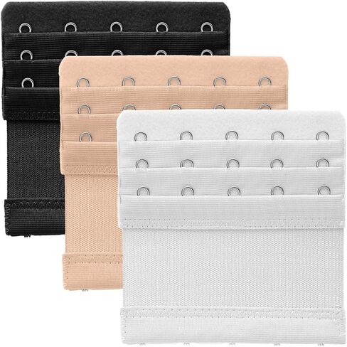 3 Pcs Women's Bra Extenders 5 Hooks 3 Rows Women Elastic Bra Extender Bra Extender Bra Strap Extender Stretchy Bra Extensions Lady's Bra Extender Bra Band Soft Comfortable Bra Hooks Replacement in Saudi Arabia