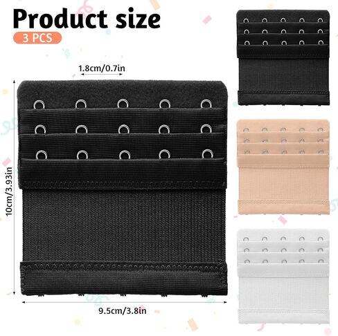 3 Pcs Women's Bra Extenders 5 Hooks 3 Rows Women Elastic Bra Extender Bra Extender Bra Strap Extender Stretchy Bra Extensions Lady's Bra Extender Bra Band Soft Comfortable Bra Hooks Replacement in Saudi Arabia