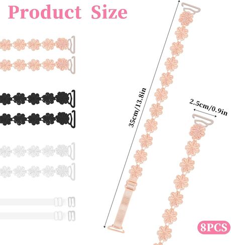 4 أزواج من أحزمة الفستان لفستان بدون حمالات، استبدال أشرطة حمالة الصدر، أشرطة كتف مرنة قابلة للتعديل من الدانتيل للنساء والفتيات in Kuwait