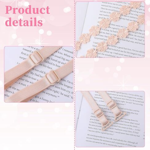 4 أزواج من أحزمة الفستان لفستان بدون حمالات، استبدال أشرطة حمالة الصدر، أشرطة كتف مرنة قابلة للتعديل من الدانتيل للنساء والفتيات in Kuwait