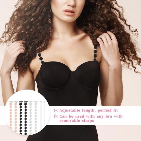 4 أزواج من أحزمة الفستان لفستان بدون حمالات، استبدال أشرطة حمالة الصدر، أشرطة كتف مرنة قابلة للتعديل من الدانتيل للنساء والفتيات in Kuwait