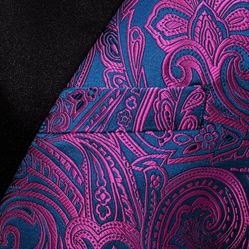 Barry.Wang الرجال السترة البدلة سترة سهرة الأرجواني الأزرق بيزلي اللباس سترة مطابقة التعادل مجموعة البدلة صدرية الزفاف الرسمي 6 قطعة معطف حفلة موسيقية العشاء in Kuwait