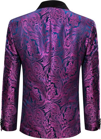 Barry.Wang الرجال السترة البدلة سترة سهرة الأرجواني الأزرق بيزلي اللباس سترة مطابقة التعادل مجموعة البدلة صدرية الزفاف الرسمي 6 قطعة معطف حفلة موسيقية العشاء in Kuwait