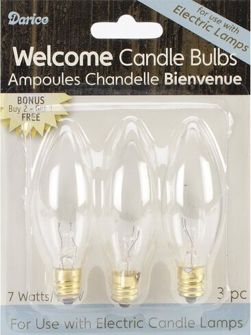 Darice Candle Lamp Collection Welcome Candle Bulbs, 3-Pack in Saudi Arabia