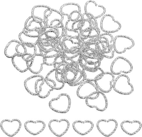 uxcell 50Pcs Open Jump Rings, 14mm Heart Shape Twisted Connectors for DIY Crafts Bracelet Necklaces Jewelry Making, Gold in Saudi Arabia