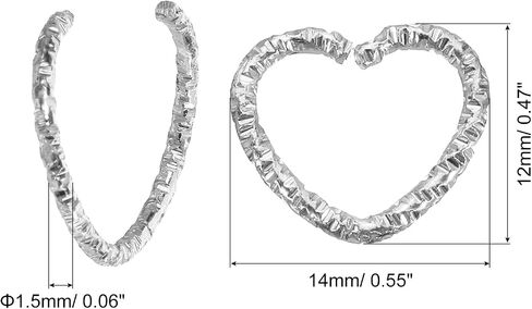 uxcell 50Pcs Open Jump Rings, 14mm Heart Shape Twisted Connectors for DIY Crafts Bracelet Necklaces Jewelry Making, Gold in Saudi Arabia