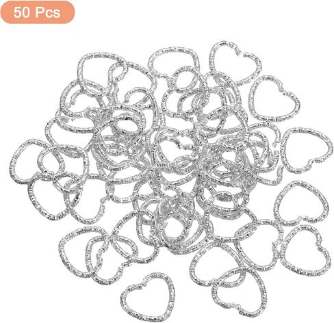 uxcell 50Pcs Open Jump Rings, 14mm Heart Shape Twisted Connectors for DIY Crafts Bracelet Necklaces Jewelry Making, Gold in Saudi Arabia
