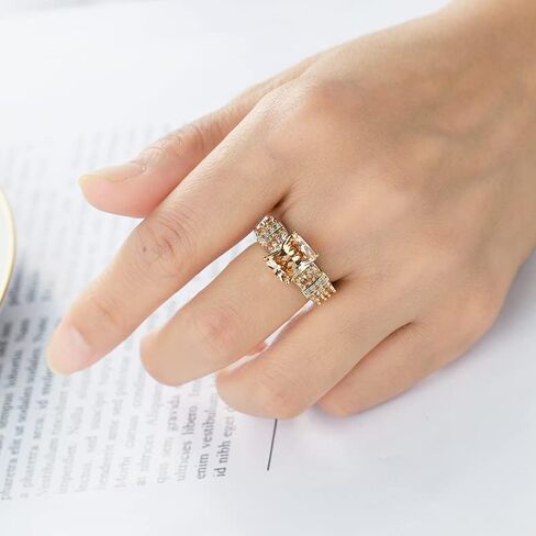 Men's 925 Silver Ring Square Cubic Zircon Inlaid-Classic Ring-Fashion Silver Jewelry-Party Accessories Square Diamond Ring 14K Gold Plated Champagne Zircon in Kuwait