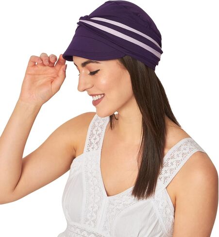 New Boy Visor Cap with Dual Tone Twisted Band for Women Chemo Patient Alopecia Hair Loss (105 Multicolor) in Saudi Arabia