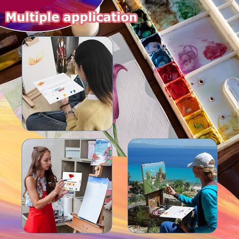 Folding Palette Watercolor Tray Palette Paint Tray with Lid, 25 Compartments White Plastic Painting Pallet Case with Thumbhole for Mixing Gouache Oil Acrylic Painting in Saudi Arabia