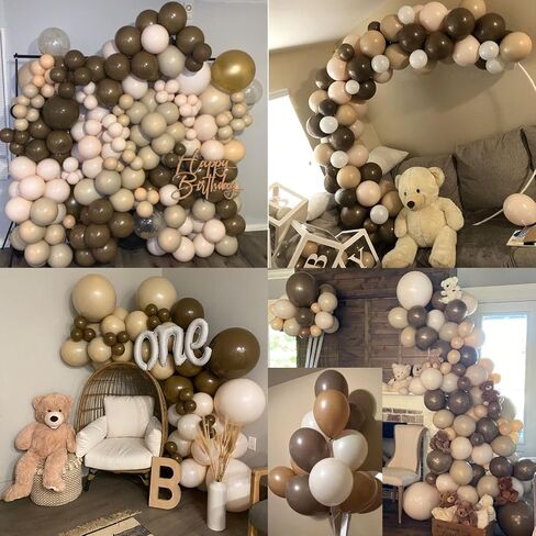 Brown Balloons Set 12 Inch Retro Brown Khaki Cream Balloons 35 Pcs Mocha Cocoa Coffee Brown Sand White Apricot Beige Nude Balloons for Neutral Bear Bridal Baby Shower Birthday Party Decorations in Saudi Arabia