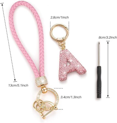 Letter Wristlet Keychain Key Chains Key Lanyard Car Keychain for Women Initial Keychains in Saudi Arabia