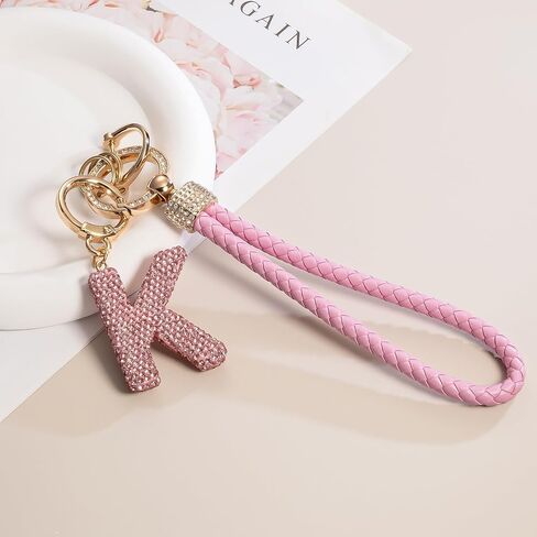 Letter Wristlet Keychain Key Chains Key Lanyard Car Keychain for Women Initial Keychains in Saudi Arabia