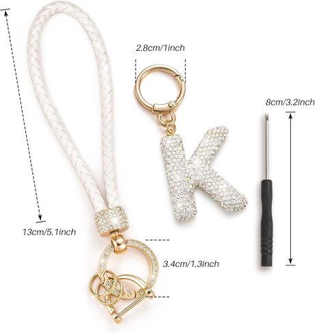 Letter Wristlet Keychain Key Chains Key Lanyard Car Keychain for Women Initial Keychains in Saudi Arabia