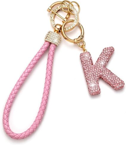 Letter Wristlet Keychain Key Chains Key Lanyard Car Keychain for Women Initial Keychains in Saudi Arabia