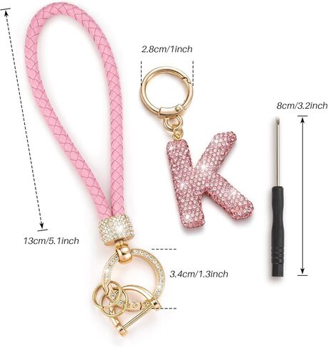 Letter Wristlet Keychain Key Chains Key Lanyard Car Keychain for Women Initial Keychains in Saudi Arabia