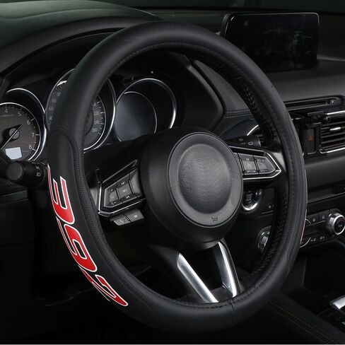 Microfiber Leather Steering Wheel Cover 15inch Breathable Compatible with BMW Car Accessories in Saudi Arabia
