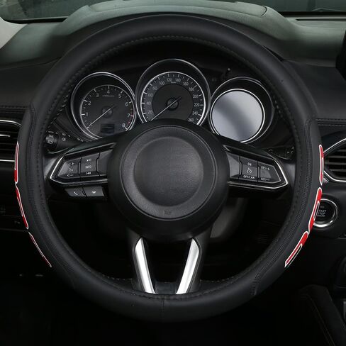 Microfiber Leather Steering Wheel Cover 15inch Breathable Compatible with BMW Car Accessories in Saudi Arabia