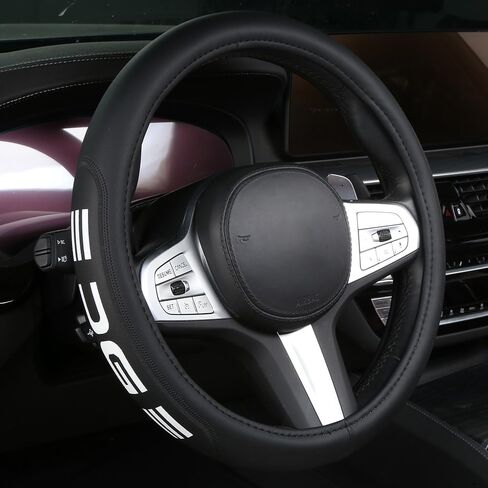 Microfiber Leather Steering Wheel Cover 15inch Breathable Compatible with BMW Car Accessories in Saudi Arabia