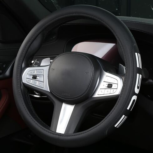 Microfiber Leather Steering Wheel Cover 15inch Breathable Compatible with BMW Car Accessories in Saudi Arabia
