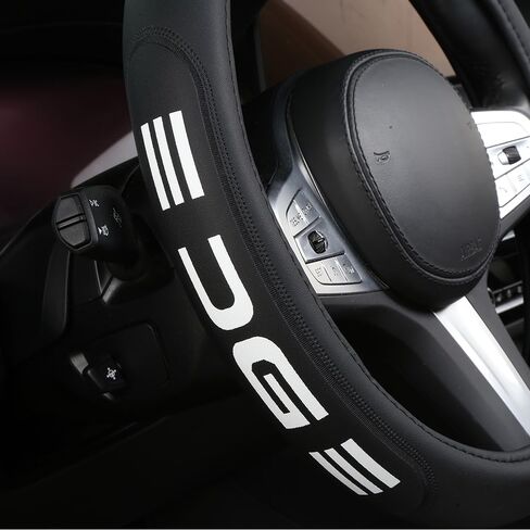 Microfiber Leather Steering Wheel Cover 15inch Breathable Compatible with BMW Car Accessories in Saudi Arabia
