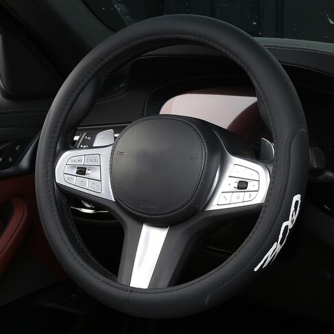 Microfiber Leather Steering Wheel Cover 15inch Breathable Compatible with BMW Car Accessories in Saudi Arabia