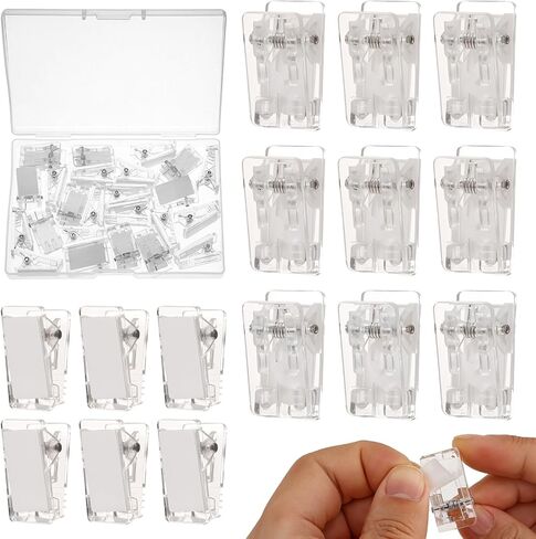 24PCS Self Adhesive Clips, Tapestry Hanging Clips, Wall Clips for Teachers, Shower Curtain Clips, Photo Poster Clips Sticky Spring Clips for Hanging Poster Paper Flag Rope(Clear) in Saudi Arabia