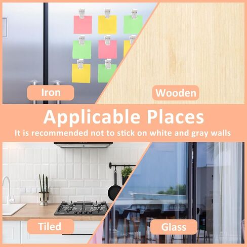 24PCS Self Adhesive Clips, Tapestry Hanging Clips, Wall Clips for Teachers, Shower Curtain Clips, Photo Poster Clips Sticky Spring Clips for Hanging Poster Paper Flag Rope(Clear) in Saudi Arabia