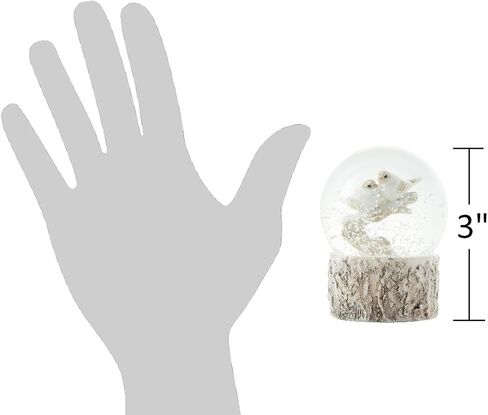 The Bridge Collection 3" Mini Woodland Birds on a Branch Snow Globe - Water Globe with Birds for Christmas and Winter Decor - Tiny Bird Snow Globe in Saudi Arabia