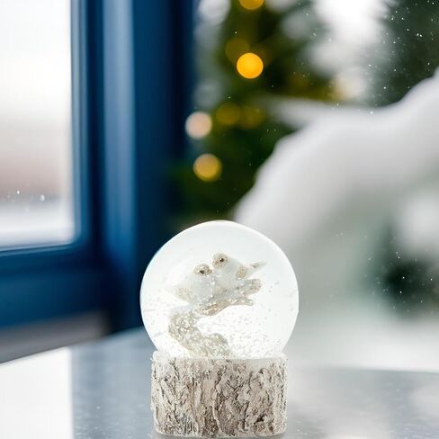 The Bridge Collection 3" Mini Woodland Birds on a Branch Snow Globe - Water Globe with Birds for Christmas and Winter Decor - Tiny Bird Snow Globe in Saudi Arabia