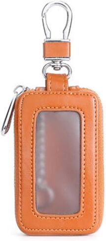 Universal Vehicle Smart Key Case Remote Fob Case Leather Car Key Holder Keychain Ring Case Bag for Men Women in Kuwait