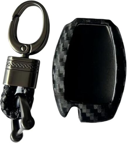 Soft Silicone Rubber Carbon Fiber Texture Car Key Fob Case Cover For Mercedes-Benz A Class B C E S G M V Class CLA CLS GLA GLC GLE GLK GL GLS SL SLK SLC Viano For Metris -Black-Weave Keychain in Saudi Arabia