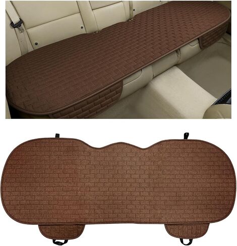 Car Back Seat Cover, Comfortable Non-Slip Rear Bench Car Seat Cover with Storage Pocket, Universal Breathable Automotive Rear Seat Bottom Cover Protector Pad, Car Accessories (Black) in Saudi Arabia