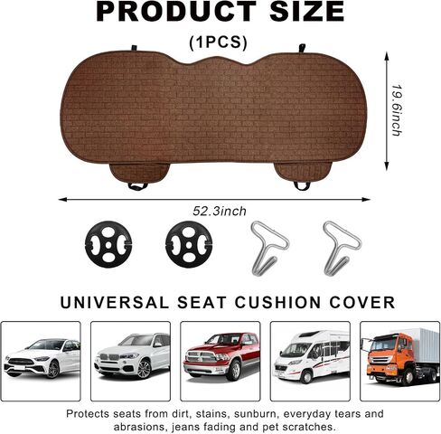 Car Back Seat Cover, Comfortable Non-Slip Rear Bench Car Seat Cover with Storage Pocket, Universal Breathable Automotive Rear Seat Bottom Cover Protector Pad, Car Accessories (Black) in Saudi Arabia
