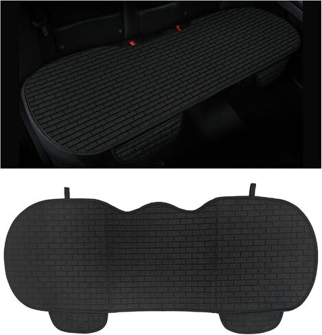 Car Back Seat Cover, Comfortable Non-Slip Rear Bench Car Seat Cover with Storage Pocket, Universal Breathable Automotive Rear Seat Bottom Cover Protector Pad, Car Accessories (Black) in Saudi Arabia