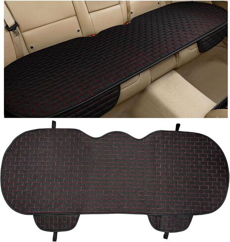 Car Back Seat Cover, Comfortable Non-Slip Rear Bench Car Seat Cover with Storage Pocket, Universal Breathable Automotive Rear Seat Bottom Cover Protector Pad, Car Accessories (Black) in Saudi Arabia