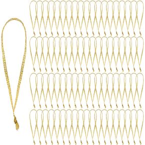 JUNEBRUSHS 300Pcs Christmas Ornament Ribbon Hangers, Hand Tied Christmas Ornament String Ties Ornament Ribbon Loops Thin Ribbon for Ornaments Christmas Tree Hanging Decoration (Gold Silver Red Green)