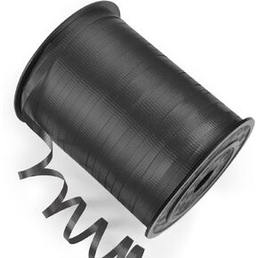 500 Yards Metallic Shiny Curling Ribbon with Spool, 1/5" Curly Ribbons - Perfect for Gift Wrapping, Birthday, Halloween, Christmas Party Decorations, and Balloon String Ribbon in Black