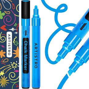 ARTISTRO 2 White Jumbo Liquid Chalk Markers - 15mm Neon Erasable Window Markers for Cars Chalkboard Blackboard Glass Bistro - Easy to Erase Chalk Pens Ideal China Marker