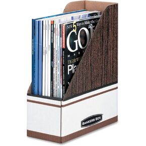 Bankers Box 10723 Corrugated Cardboard Magazine File, 4 x 9 1/4 x 11 3/4, White (Case of 12)