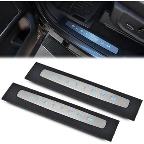 ALLGOOD LED Door Sill Plate Illuminated Platinum Compatible with Ford F250 F350 F450 F550 Super Duty Crew Cab Only 2017 2018 2019 2020 2021 2022