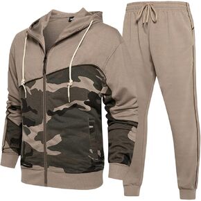 Mens Tracksuits Athletic Sports Hooded Jogger Pants Casual Full Zip Jogging Sweatsuit Running