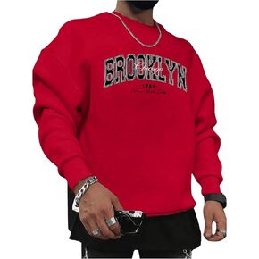 SOLY HUX Men's Sweatshirt Letter Graphic Long Sleeve Crewneck Casual Pullover Tops