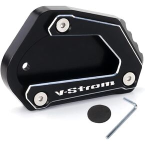 For Suzuki V-Strom 650 650XT DL650 2004-2022 Motorcycle CNC Aluminum Extension for side stand foot Pad Support Plate vstrom 650 xt VSTROM650 dl 650 Accessories (black)