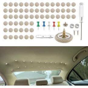 60PCS Headliner Repair Kit, Headliner Pins, Auto Roof Repair Snap Rivets and Installation Tool for Fixing Car Interior Ceiling Sagging Headliner, Universal Car Accessories for Most Car