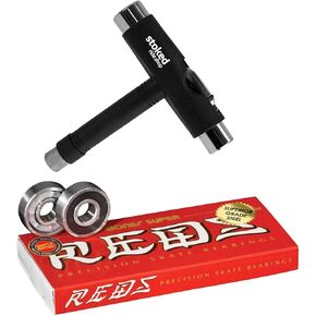 محامل لوح التزلج Bones Reds 8 عبوات - لألواح التزلج والألواح الطويلة والدراجات البخارية والدوارات